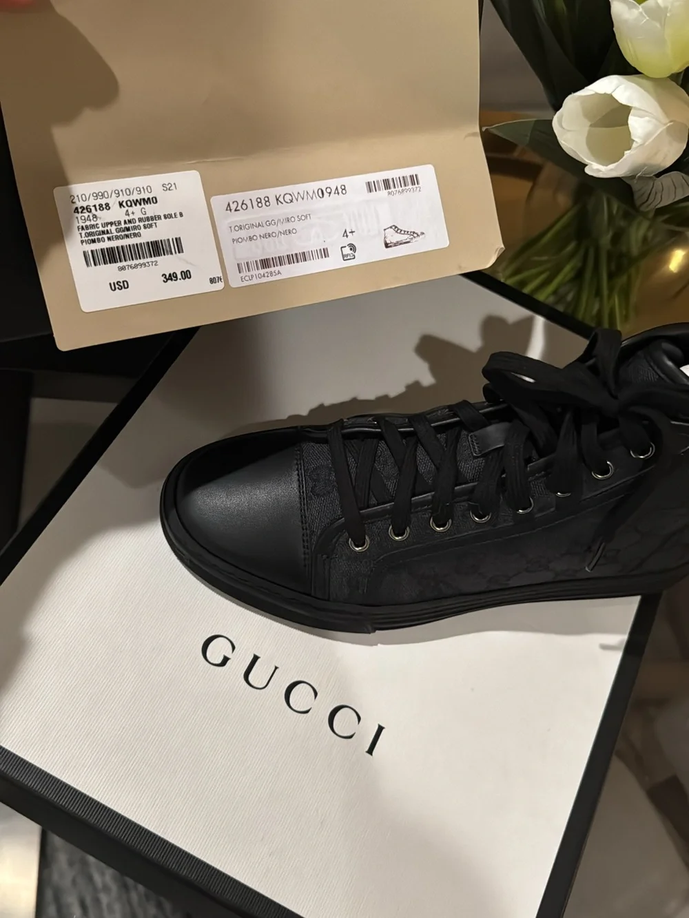 Gucci Black High-Top GG Canvas Sneaker